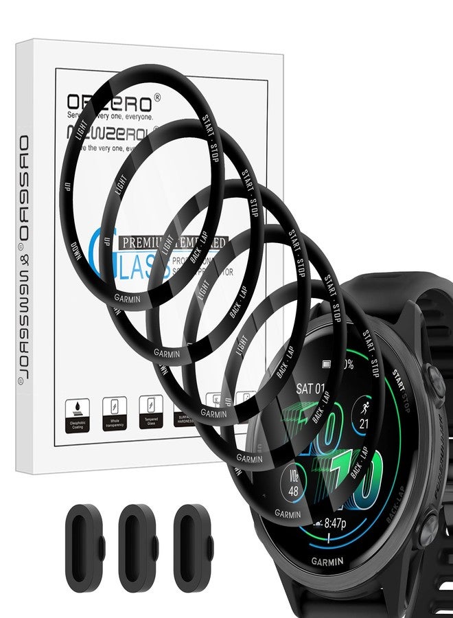 Orzero (5+3) Compatible for Garmin Forerunner 570 42mm, 5 Pack Watch Screen Protector + 3 Pack Dust Plug, PMMA and PET (Not Tempered Glass) Ultra Thin HD Full Coverage 3D Curved Edge Anti-Scratch - Image 1
