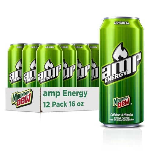 Mountain Dew Mtn Dew AMP Energy Original Energy Drink with Caffeine B Vitamins 16 fl oz cans 12 Pack Packaging May Vary - Image 1