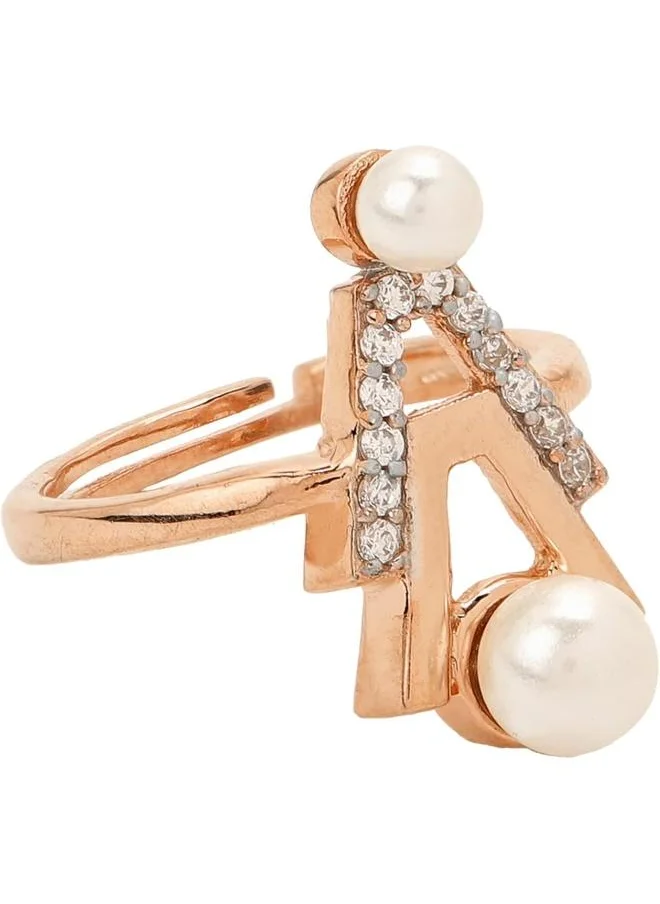 فويلا Voylla Gold-Plated Brass Ring with Pearl