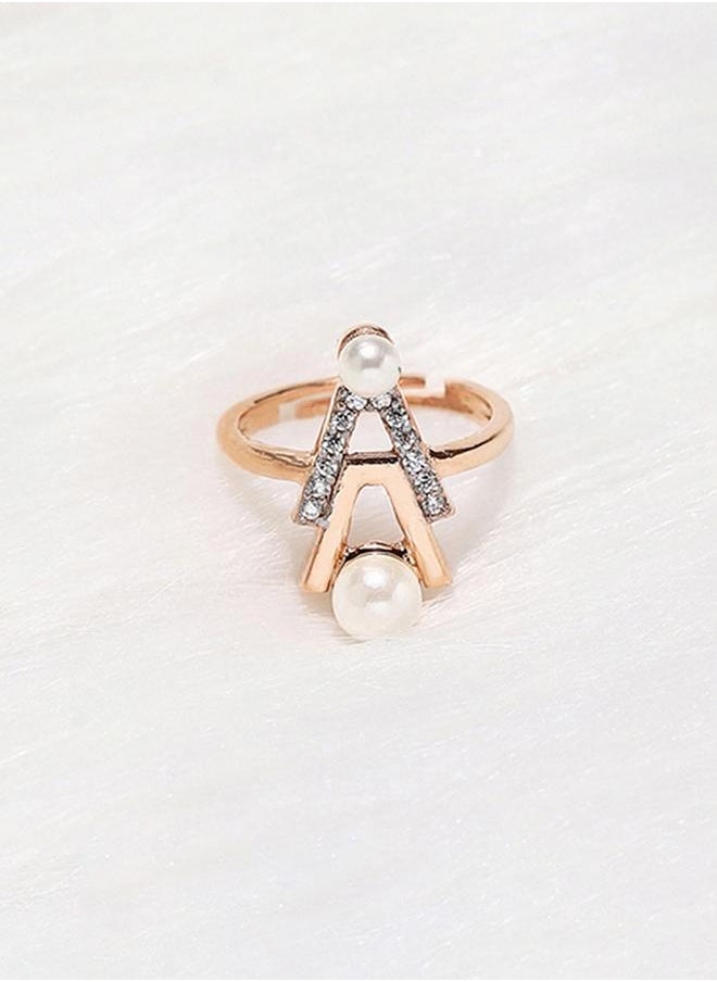 VOYLLA - Voylla Gold-Plated Brass Ring with Pearl - Image 1