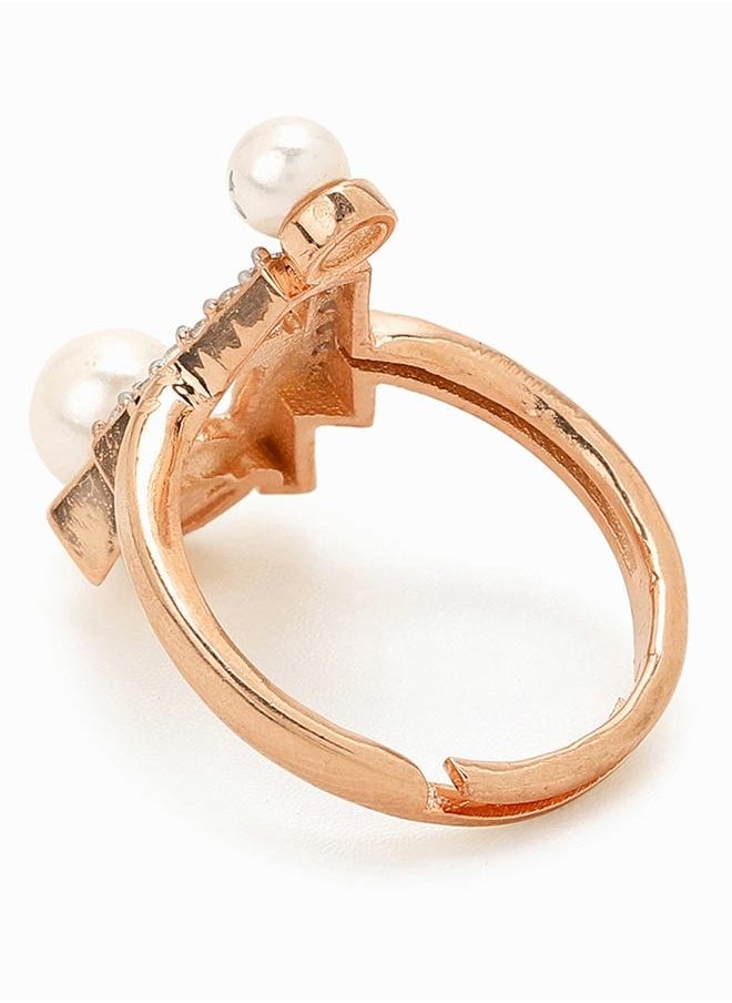 VOYLLA - Voylla Gold-Plated Brass Ring with Pearl - Image 1