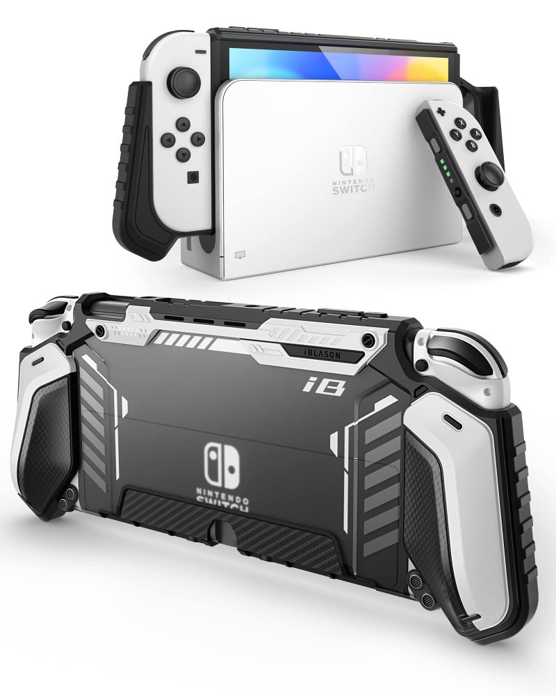 I-blason iBlason Armorbox for Nintendo Switch OLED Case 2021 Dockable Comfortable Grip Protective AntiScratch Case Compatible with Nintendo Switch OLED Model and JoyCon Controller White - Image 2