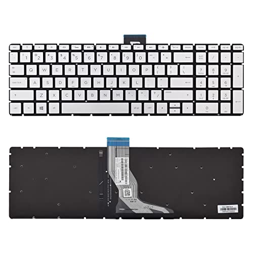 SUNMALL Replacement Keyboard Compatible with HP 15-BS 15-BP 15-BR 15-BW 15G-BR 15Q-BD 15Z-BW 17G-BR 15-RA 15-RB 17-BS (Sliver with Backlit) - Image 1