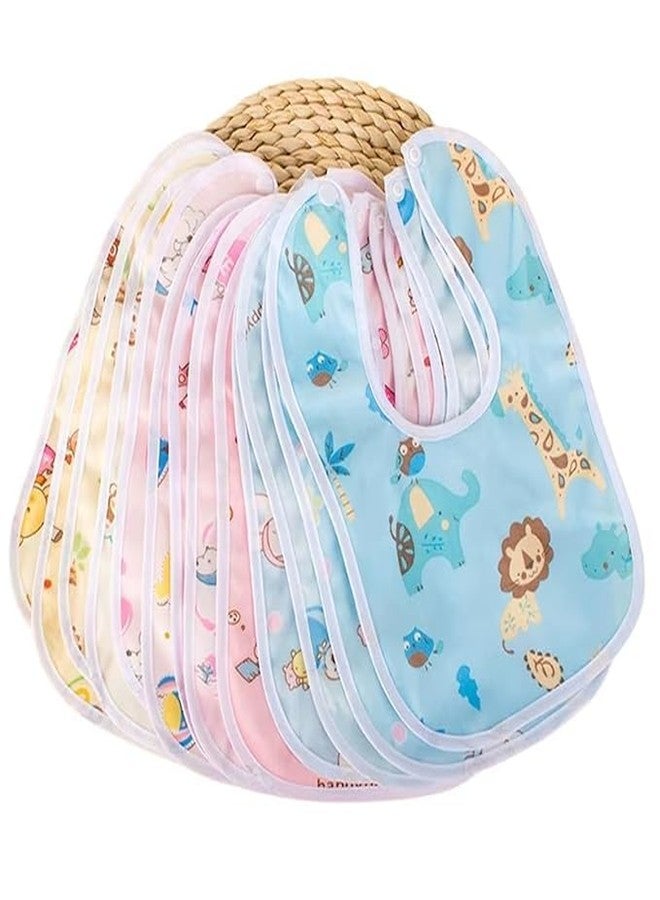 Redclip Waterproof Baby Bibs for Feeding & Drooling – Soft Cotton, Super Absorbent, Fast Dry, Adjustable Hook & Loop Closure | Unisex Baby Apron Bibs for Boys & Girls (6) - Image 1