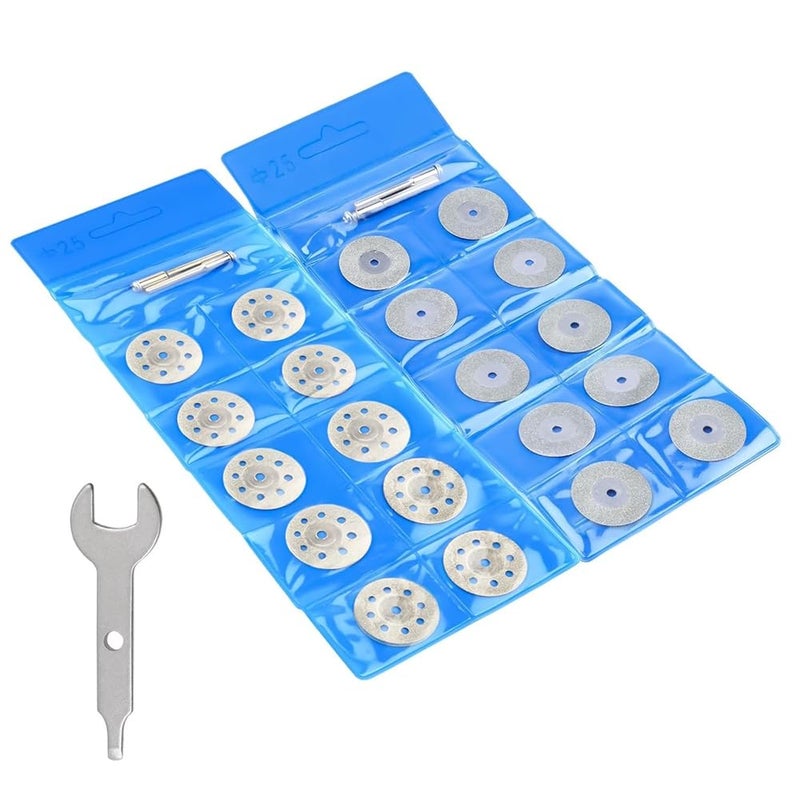 25mm Cutting Wheels 20 Pack with 4 Rotary Tool Mandrels 3mm - Image 5