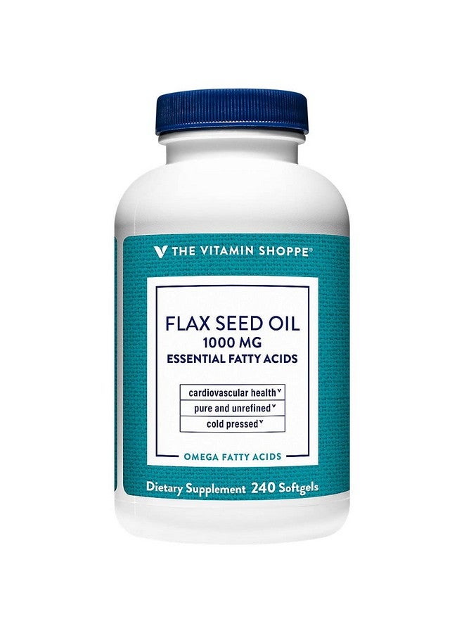 The Vitamin Shoppe Certified Organic Flax Seed Oil 1,000MG, Essential Fatty Acid That Supports Cardiovascular Health, Unrefined & Pesticide Free, Cold Pressed Flax Seed Oil (240 Softgels) - Image 2