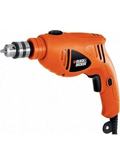 BLACK+DECKER 500W 10Mm Single Speed Hammer Drill For Concrete Metal And Wood Drilling Orange Black Hd5010 B5 2 Years  - Image 1