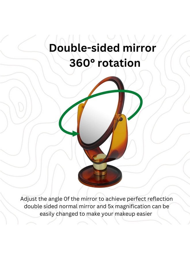 Scarlet Line Professional Round Double Sided Magnifying Large Makeup Mirror, Standing Vanity Dressing Mirror for Makeup with Stand_Shell_6.5 Inch - Image 3