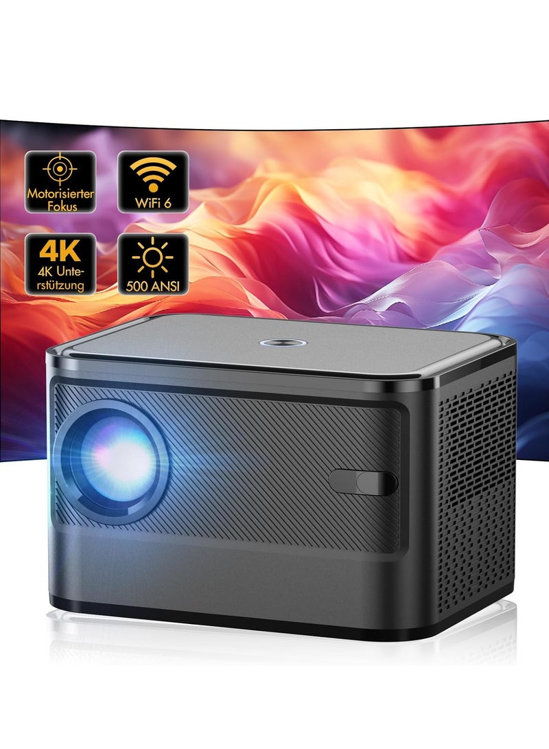 بروجكتور ذكي بخاصية التركيز الأوتوماتيكية، نظام أندرويد مدمج، تقنية تصحيح الانحراف، دقة FHD 1080P، واي فاي 6، دعم بلوتوث، سينما منزلية 150ANSI، مناسب لاندرويد وiOS واللاب توب والتابلت - Image 1