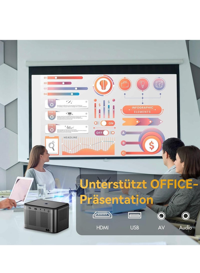 بروجكتور ذكي بخاصية التركيز الأوتوماتيكية، نظام أندرويد مدمج، تقنية تصحيح الانحراف، دقة FHD 1080P، واي فاي 6، دعم بلوتوث، سينما منزلية 150ANSI، مناسب لاندرويد وiOS واللاب توب والتابلت - Image 4