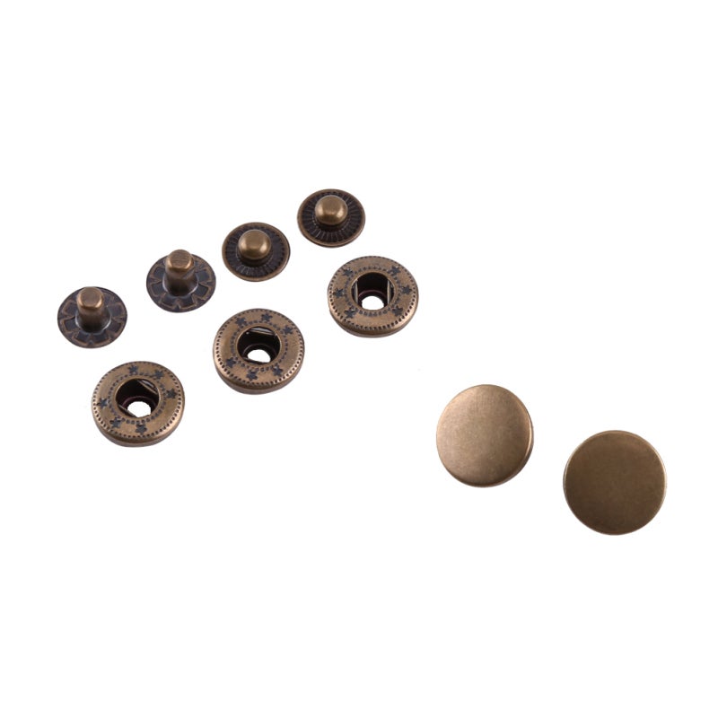 Snap Fasteners 15 Mm Antique Brass Durable Metal Snap Fastener Kit - Practical Snap Button for Leather Craft Clothing Handbags DIY Projects - Image 4