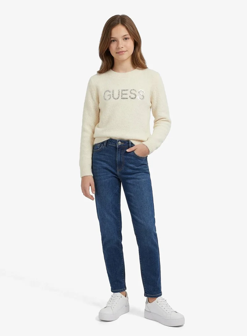 GUESS Kids Sequins Logo Sweaters Girls
