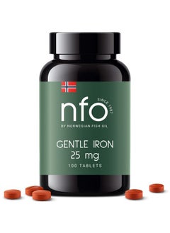 Gentle Iron [100 Tablets] Norwegian Natural High Dose Iron Complex With The Patented Ferrochel Formula The Most Bioavailable Form Against Iron Deficiency More Efficient By 90% Suitable For Vegans