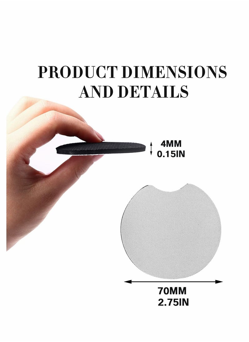 SYOSI - ELECDON Blank Sublimation Car Coasters, Round Opening Drink Coasters, for DIY Crafts Car Cup Coasters, Painting Project, Thermal Sublimation DIY Crafts(50 PCS, 2.75 in) - Image 1
