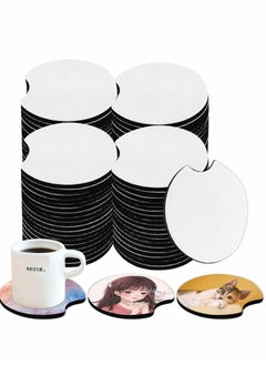 ELECDON Blank Sublimation Car Coasters, Round Opening Drink Coasters, for DIY Crafts Car Cup Coasters, Painting Project, Thermal Sublimation DIY Crafts(50 PCS, 2.75 in)