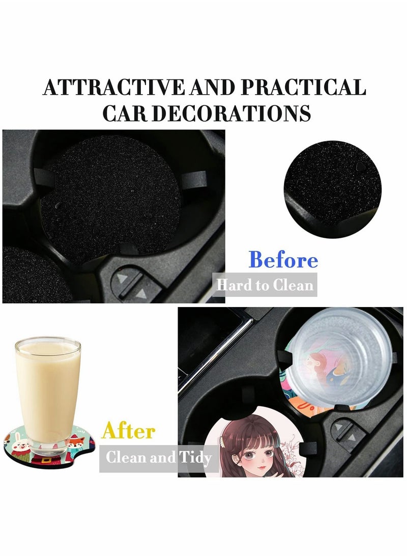 SYOSI - ELECDON Blank Sublimation Car Coasters, Round Opening Drink Coasters, for DIY Crafts Car Cup Coasters, Painting Project, Thermal Sublimation DIY Crafts(50 PCS, 2.75 in) - Image 1