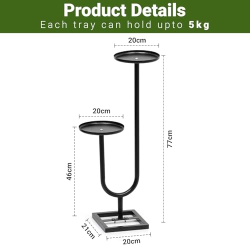 Bee Creative Plant Stand for Balcony Flower Pot Stand (2_POT_B_DESIGN_U) - Image 3
