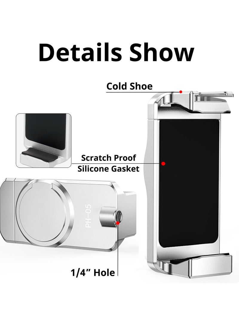 Excefore Metal Magnetic Phone Holder for DJI, with Cold Shoe for Microphone, Smartphone Tripod Mount Compatible with DJI, Gimbal Stabilizer Accessories  - Image 5