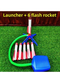 Children's Foot Rocket Launcher Luminous Small Rocket Outdoor Ejection Flying Flash Launch Stall Toys Wholesale-Specifications:Launcher 6 Flash Rockets