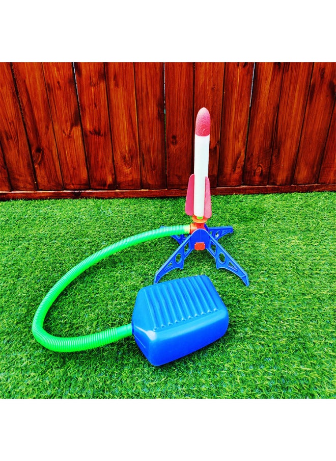 null - Children's Foot Rocket Launcher Luminous Small Rocket Outdoor Ejection Flying Flash Launch Stall Toys Wholesale-Specifications:Launcher 6 Flash Rockets - Image 1