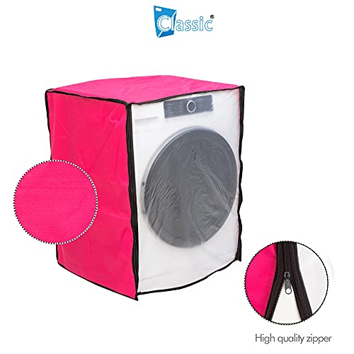 Classic® Front Load Washing Machine Cover Suitable for LG 5.5 Kg, 6 Kg & 6.5 Kg (50cmsX63cmsX81cms) Color - Pink - Image 4