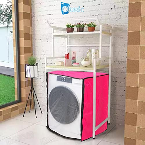 Classic® Front Load Washing Machine Cover Suitable for LG 5.5 Kg, 6 Kg & 6.5 Kg (50cmsX63cmsX81cms) Color - Pink - Image 2