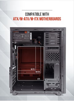 Tortox Tortox Zion ATX, ITX, M-ATX Gaming  PC Case or Office PC Case, Pre-installed 350W Power Supply and 120mm Fan*1, Metal Computer Case, HDD, SSD, 7 Expansion Slots, Ideal for Office & Gaming use  - Image 3