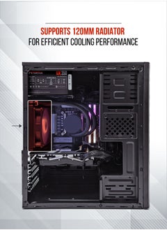 Tortox Tortox Zion ATX, ITX, M-ATX Gaming  PC Case or Office PC Case, Pre-installed 350W Power Supply and 120mm Fan*1, Metal Computer Case, HDD, SSD, 7 Expansion Slots, Ideal for Office & Gaming use  - Image 4