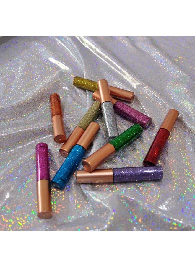 Bestland 10 Colors Liquid Glitter Eyeliner Metallic Shimmer Glitter Eyeshadow Pigment Eyebrown Shimmer Waterproof Face Lips Art for Party Festival Makeup  - Image 4