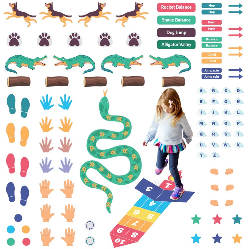 ODOXIA ODOXIA Sensory Pathway Decals for Floor and Wall  Educational  Interactive Kids Stickers  Sensory Paths Decals  Sensory Path Classroom Decals