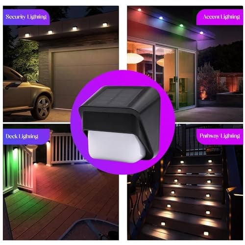 GIGAWATTS GW-236 Solar Deck Light | BIS Approved 600mAh Ni-MH Battery| IP65 Waterproof LED Step Light for Outdoor Stairs Fence Pathway Yard Railing Terrace and Balcony (Warm White + RGB, Pack of 1) - Image 5