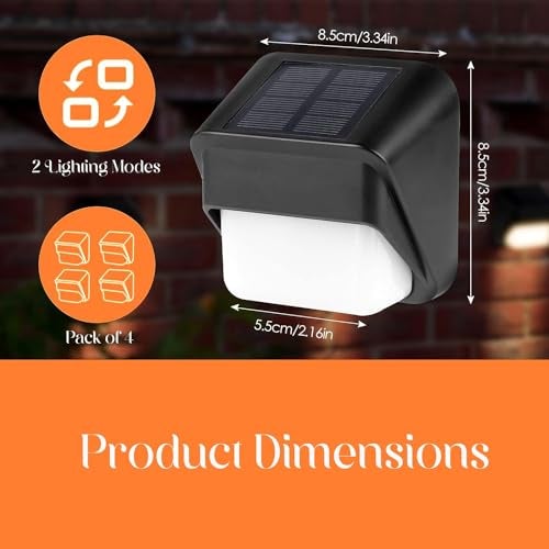 GIGAWATTS GW-236 Solar Deck Light | BIS Approved 600mAh Ni-MH Battery| IP65 Waterproof LED Step Light for Outdoor Stairs Fence Pathway Yard Railing Terrace and Balcony (Warm White + RGB, Pack of 1) - Image 3