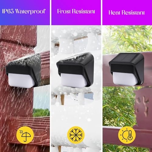 GIGAWATTS GW-236 Solar Deck Light | BIS Approved 600mAh Ni-MH Battery| IP65 Waterproof LED Step Light for Outdoor Stairs Fence Pathway Yard Railing Terrace and Balcony (Warm White + RGB, Pack of 1) - Image 4