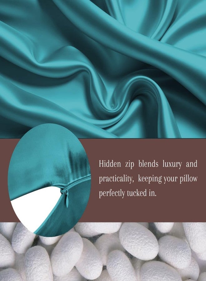 Furbo Pure Mulberry Silk Pillowcases | Premium Silk Pillow Covers for Hair Fall Control & Skin Care | Anti-Acne, Wrinkle-Free, Cooling, Soft & Smooth | Teal (Pack of 2) - Image 4