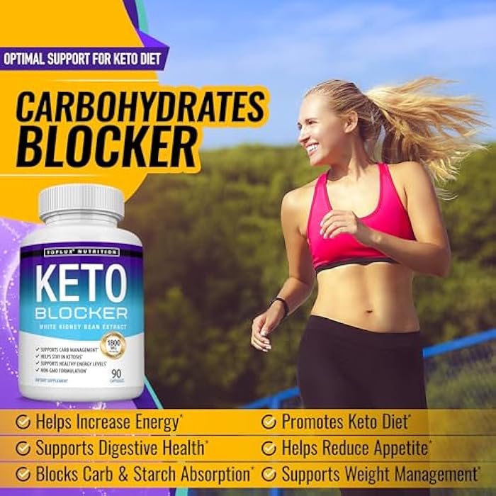 Toplux Keto Blocker Pills White Kidney Bean Extract - 1800 mg Natural Ketosis, Support Keto Diet, for Men Women, 90 Capsules, Supplement - Image 3