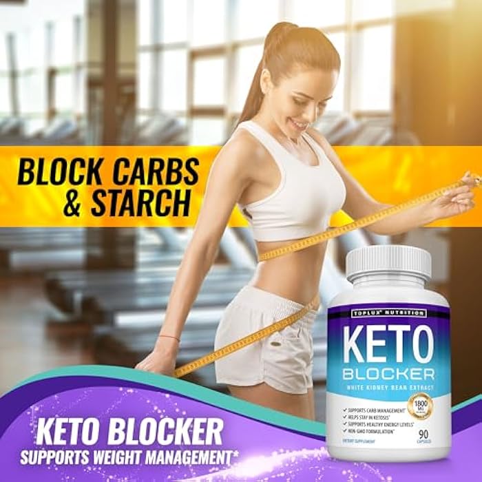 Toplux Keto Blocker Pills White Kidney Bean Extract - 1800 mg Natural Ketosis, Support Keto Diet, for Men Women, 90 Capsules, Supplement - Image 4