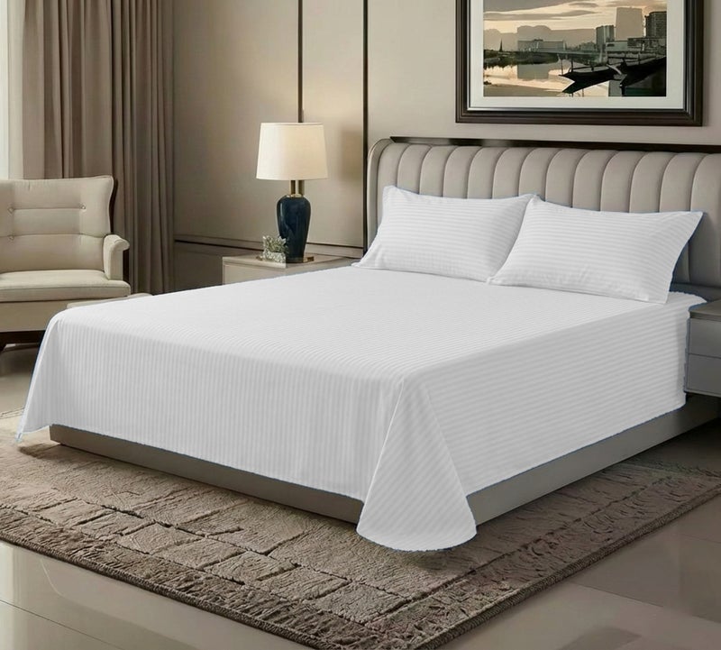 ماكسكون طقم ملاية سرير مايكروفايبر فاخر مكوّن من 3 قطع – ملاية مسطحة مقاس (180×240 سم) مع 2 كيس وسادة (50×75 سم) – ناعم جداً، قابل للتنفس، ومقاوم للتجاعيد – مناسب لأسرة السنجل والتوين – مثالي للاستخدام المنزلي والفندقي - Image 1