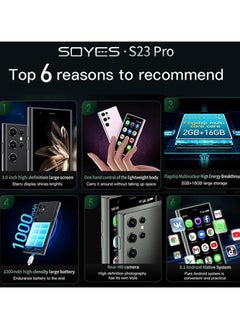 SOYES Soyes S23 Pro Mini Smartphone - Android 8.1, 2GB RAM , 16GB Storage, Dual SIM, 3.0'' HD Display, 1000mAh Battery, WIFI, Bluetooth, 3G Connectivity - Compact Mobile Phone for On-the-Go  - Image 4