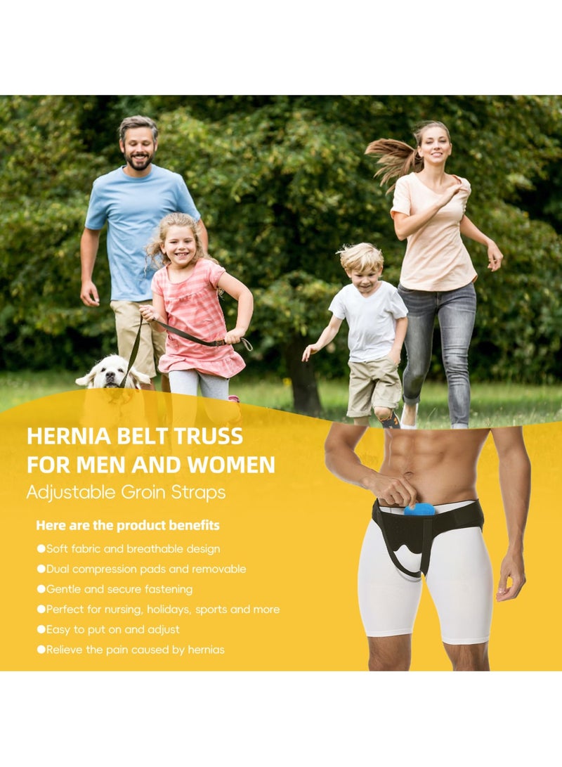 SYOSI Hernia Belt Truss for Men Women Hernia Belt, with 2 Removable Compression Pads Comfortable, Adjustable Waist Strap Guard, for Single-Double Inguinal or Sports Hernia, for Pain Relief Recovery-L - Image 2