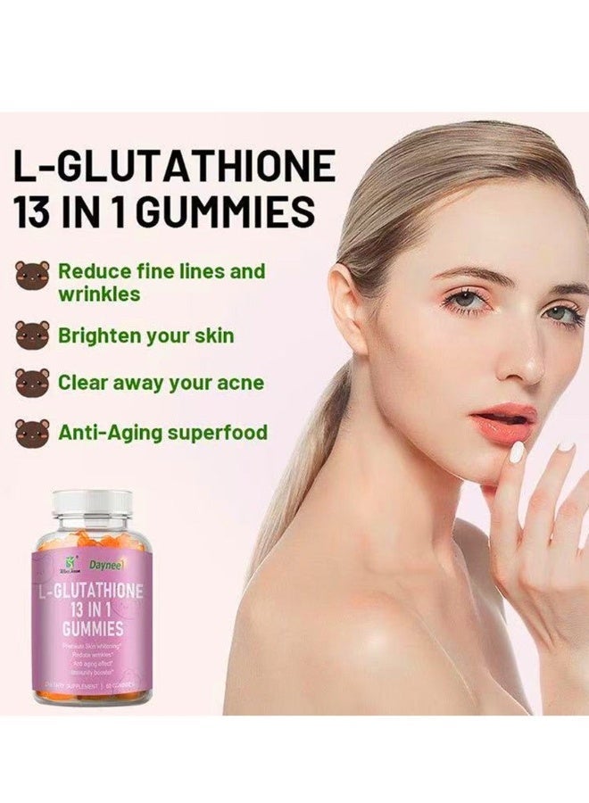 Daynee L Glutathione With Collagen Chewable Supplements For Skin Care Anti-Aging  Whitening And Brightening  Dietary Supplements 60 Gummies - Image 3