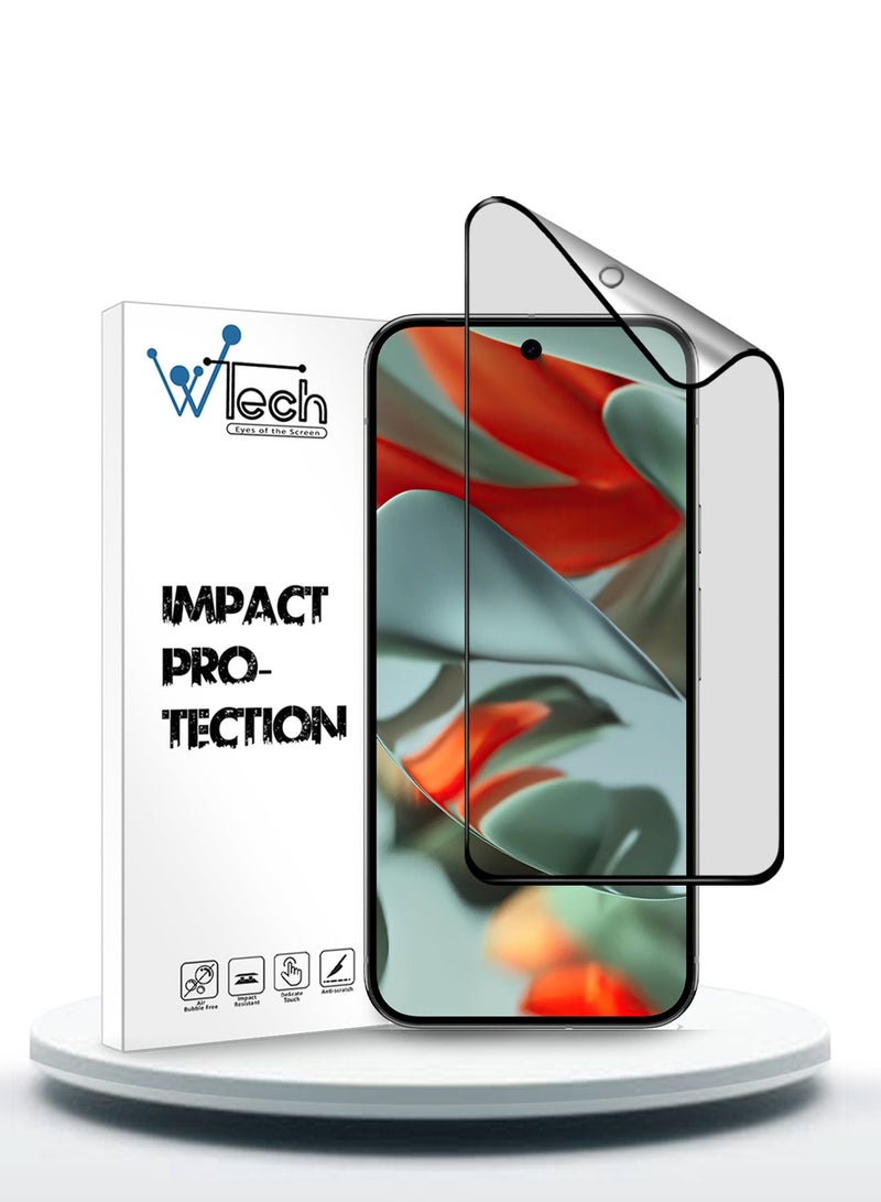 Wtech Google Pixel 9 Pro XL 5G 2024 Nano Ceramic Full Glue Full Cover Matte Flexible Screen Protector - Clear/Black - Image 1