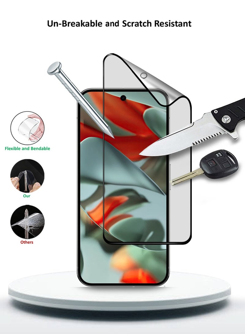 Wtech Google Pixel 9 Pro XL 5G 2024 Nano Ceramic Full Glue Full Cover Matte Flexible Screen Protector - Clear/Black - Image 2