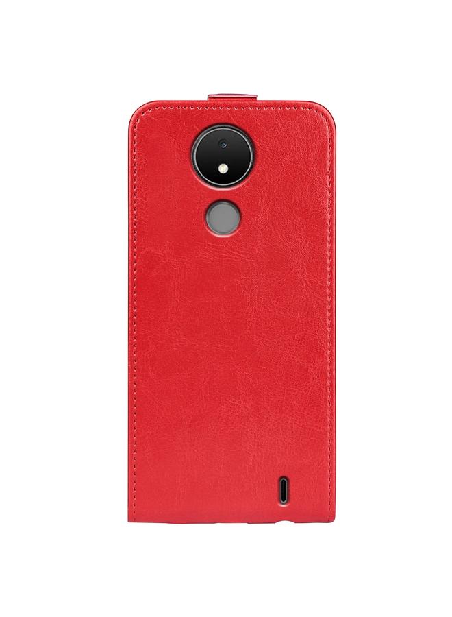 اس-توب جراب هاتف Nokia C21 R64 من الجلد الملمس مع قلاب عمودي - Image 3