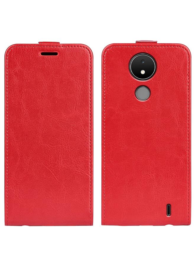 اس-توب جراب هاتف Nokia C21 R64 من الجلد الملمس مع قلاب عمودي - Image 1