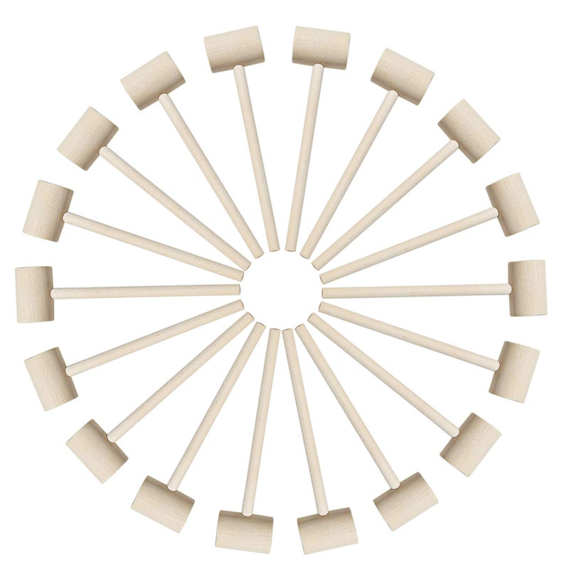 18 Pieces Wooden Hammers Cute Hammers for Breakable Heart Chocolate
