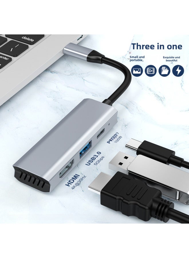 نيوترل محول نوع سي جديد - محطة إرساء ثلاثية في واحد من يو إس بي سي إلى إتش دي إم آي - محول تمديد للكمبيوتر المحمول بدقة 4K - Image 4