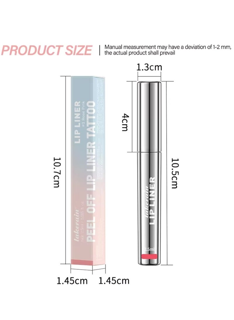 lakerain - Peel Off Lip Liner Tattoo Peel Off Lip Stain Long Lasting Lip Stain Peel Off Infused with Hyaluronic Acid and Vitamin E Waterproof Long Lasting Highly Pigmented Matte Lip Tint Cool Cocoa 04 - Image 1