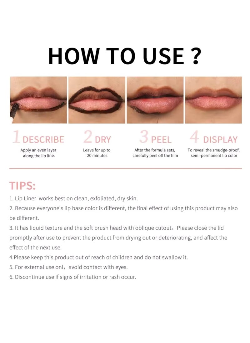 lakerain - Peel Off Lip Liner Tattoo Peel Off Lip Stain Long Lasting Lip Stain Peel Off Infused with Hyaluronic Acid and Vitamin E Waterproof Long Lasting Highly Pigmented Matte Lip Tint Cool Cocoa 04 - Image 1