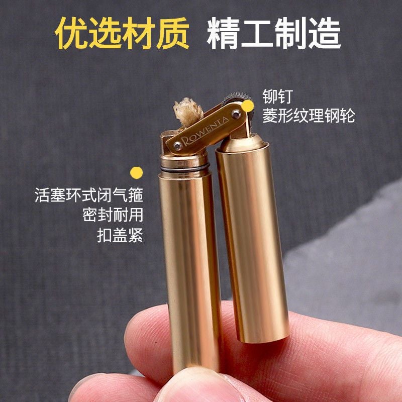 Good Luck Stick Nunchaku Brass Kerosene Lighter High-End Metal Smoke Type Small Mini Manufacturer - Image 3
