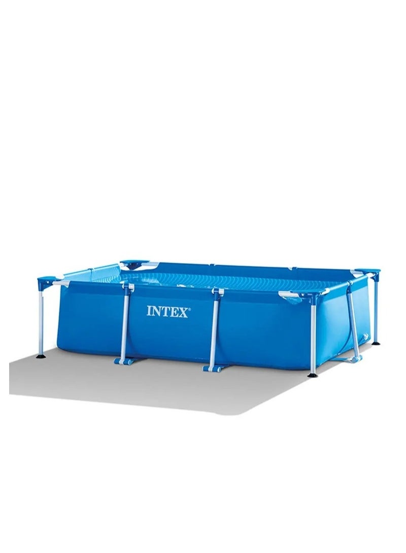 INTEX Superior Strength And Longer Durability Sturdy Rectangular Unisex Frame Swimming Pool Blue Model 28272 Summer Fun Water Play 300x200x75cm - Image 1